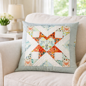 Shining Heart Quilted Pillow PDF Sewing Pattern