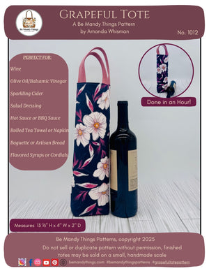 Be Mandy Things Grapeful Wine Bottle Tote Pattern