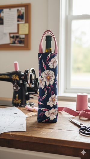 Grapeful Wine Bottle Tote PDF Pattern