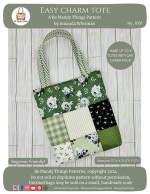 Easy Charm Tote Pattern - PDF Version