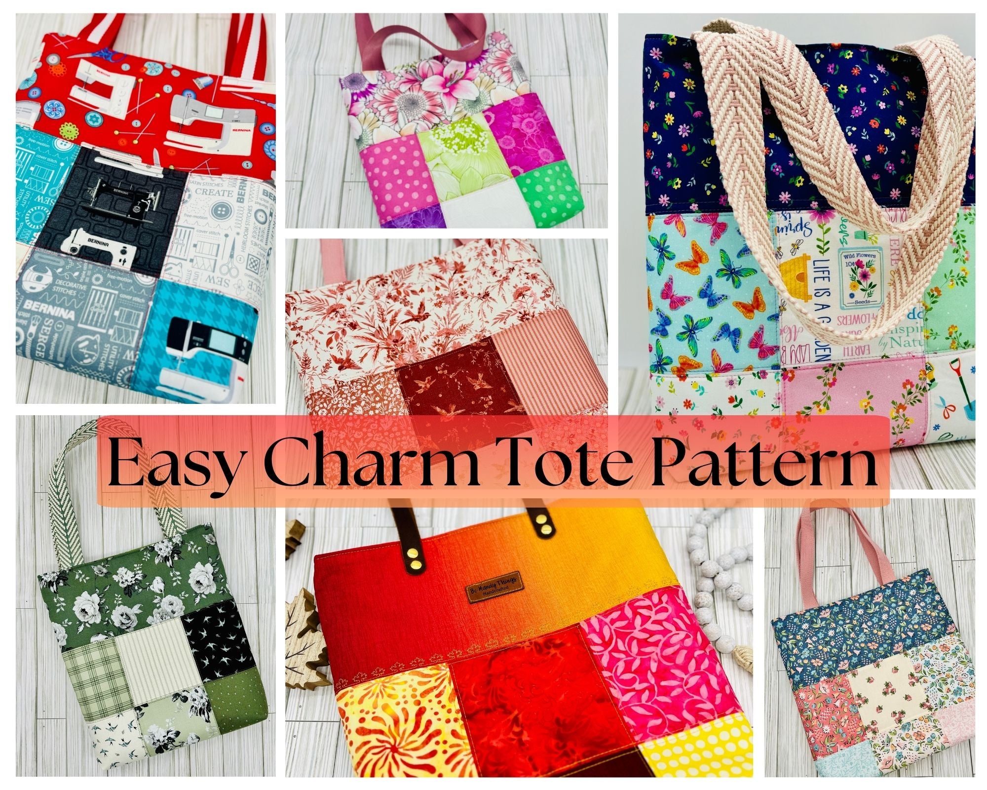 Charming Bag Pattern Easy Charm Tote Pattern - Be Mandy Things