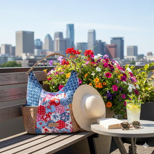 Patchwork Elise Handbag | Handmade Cotton & Cork Bag