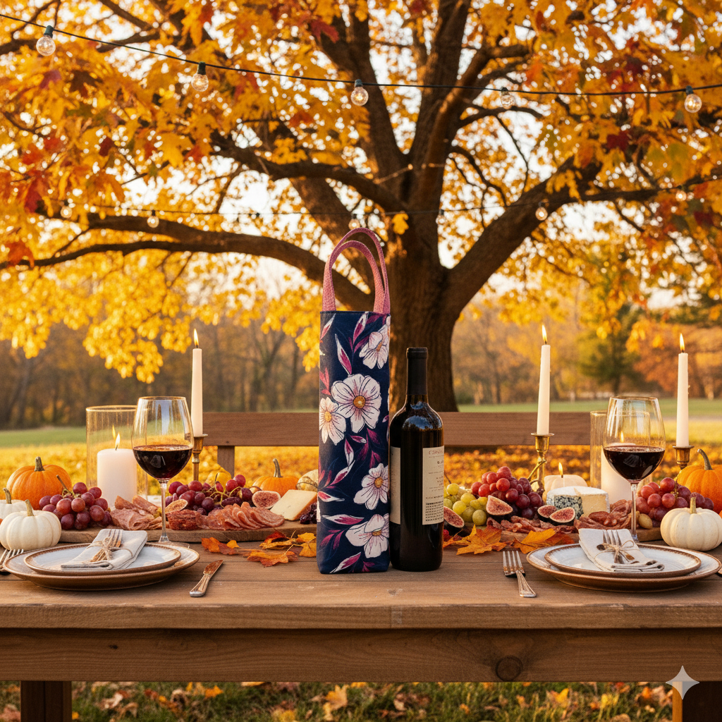 Grapeful Wine Bottle Tote PDF Pattern