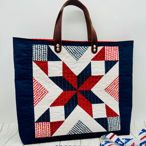 Patriotic Quilted Tote Bag