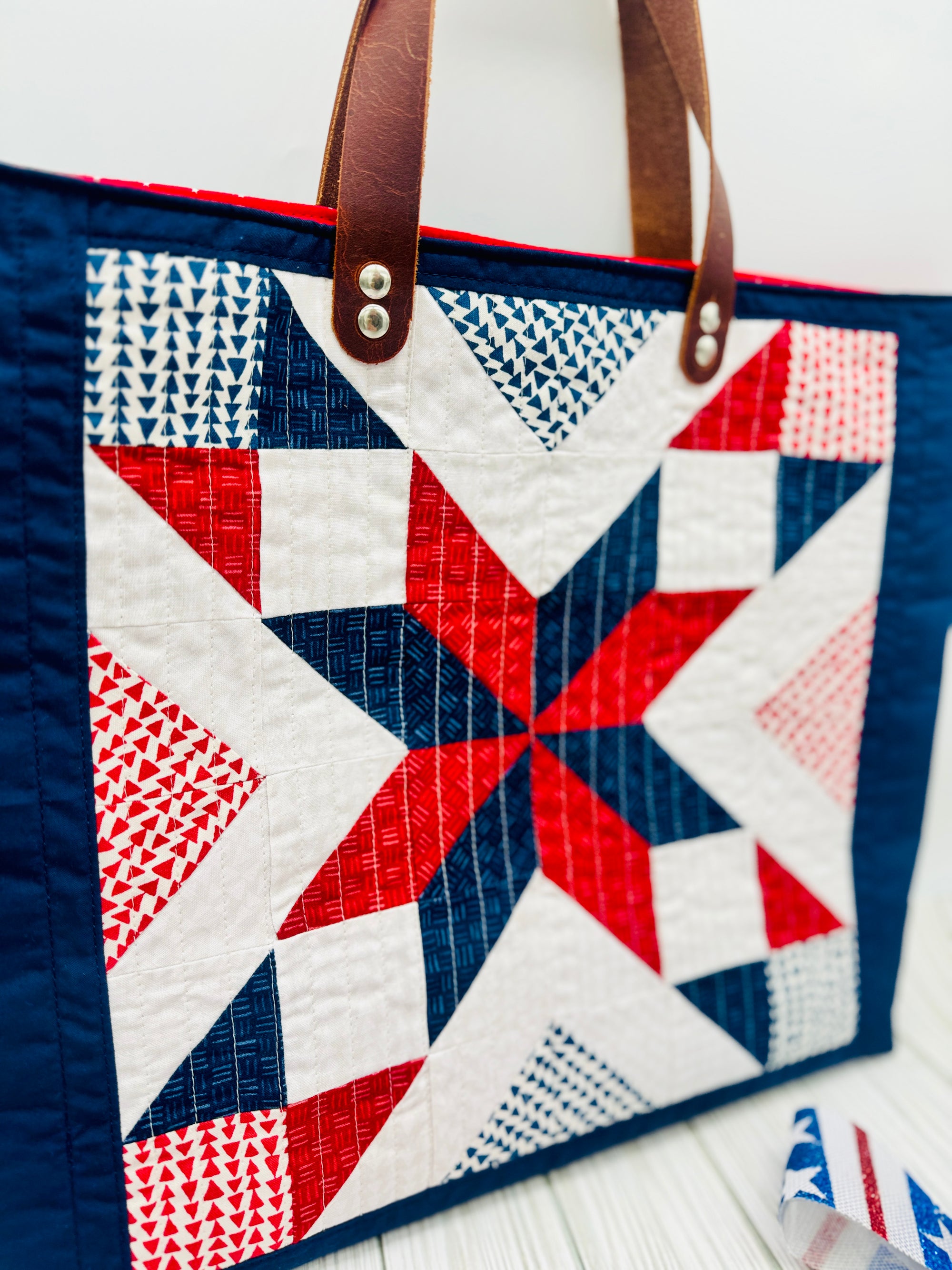 Patriotic Quilted Tote Bag