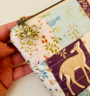 Woodland Patchwork Zipper Pouch
