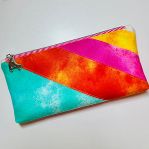 Neon Watercolor Zipper Pouch