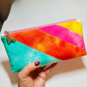 Neon Watercolor Zipper Pouch