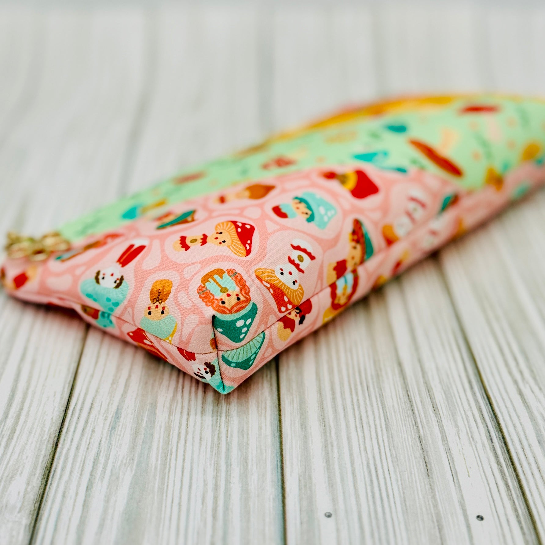 Mushroom Blooms Patchwork Zipper Pouch