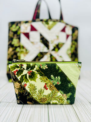 Winter Patchwork Zipper Pouch