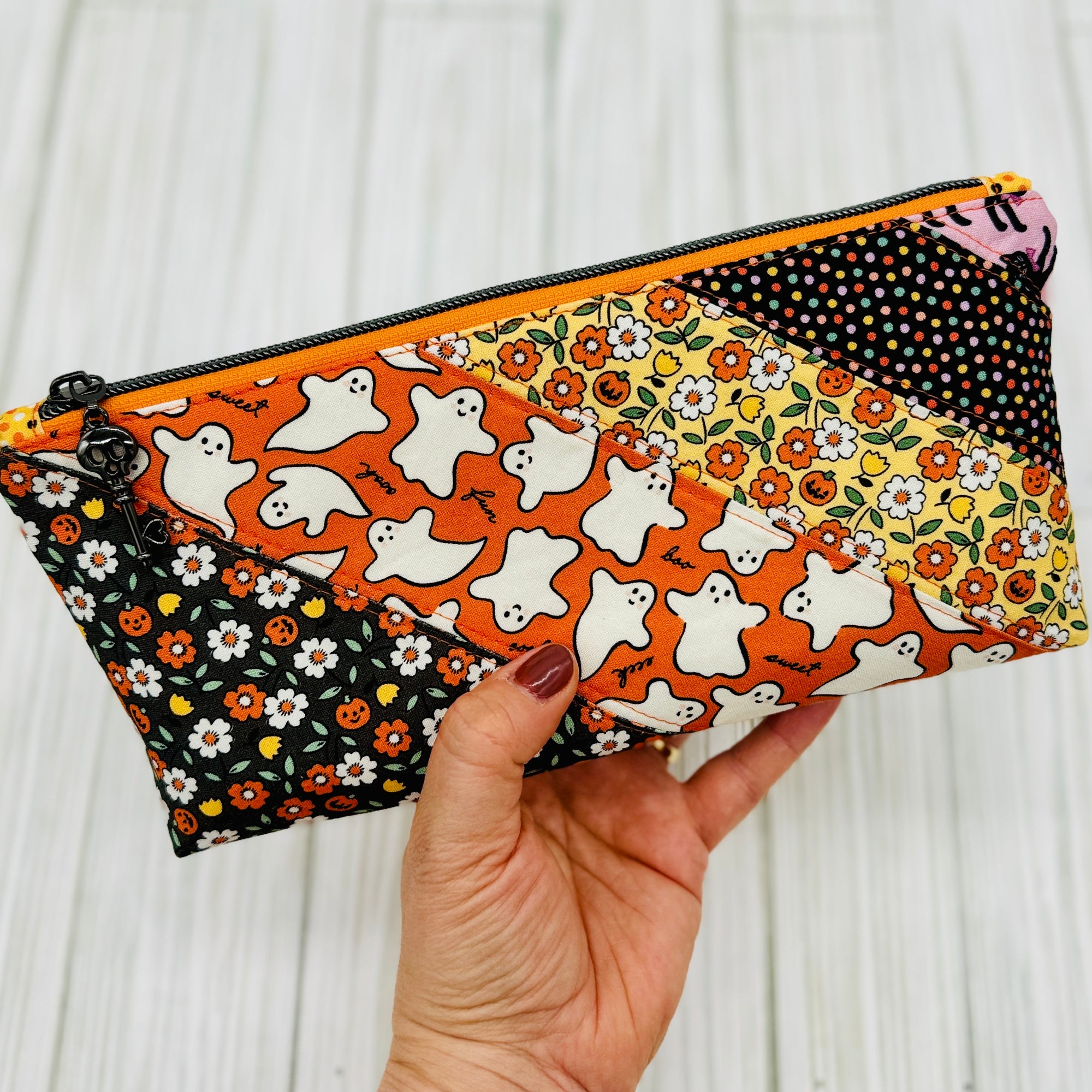 Halloween Patchwork Zipper Pouch