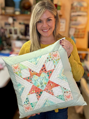 Shining Heart Quilted Pillow PDF Sewing Pattern
