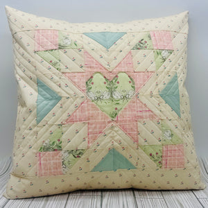 Quilted Heart Pillow Cover (Pillow not Included)