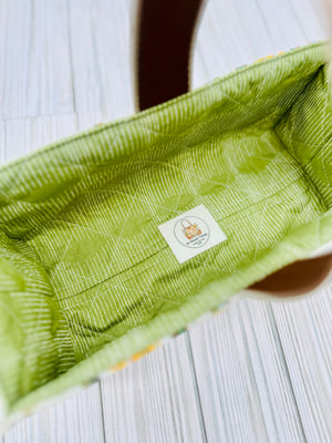 Floral Quilted Fabric Basket