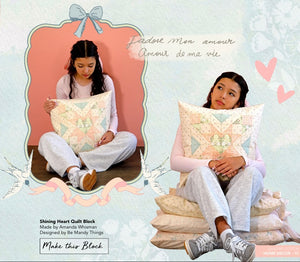 Shining Heart Quilted Pillow PDF Sewing Pattern