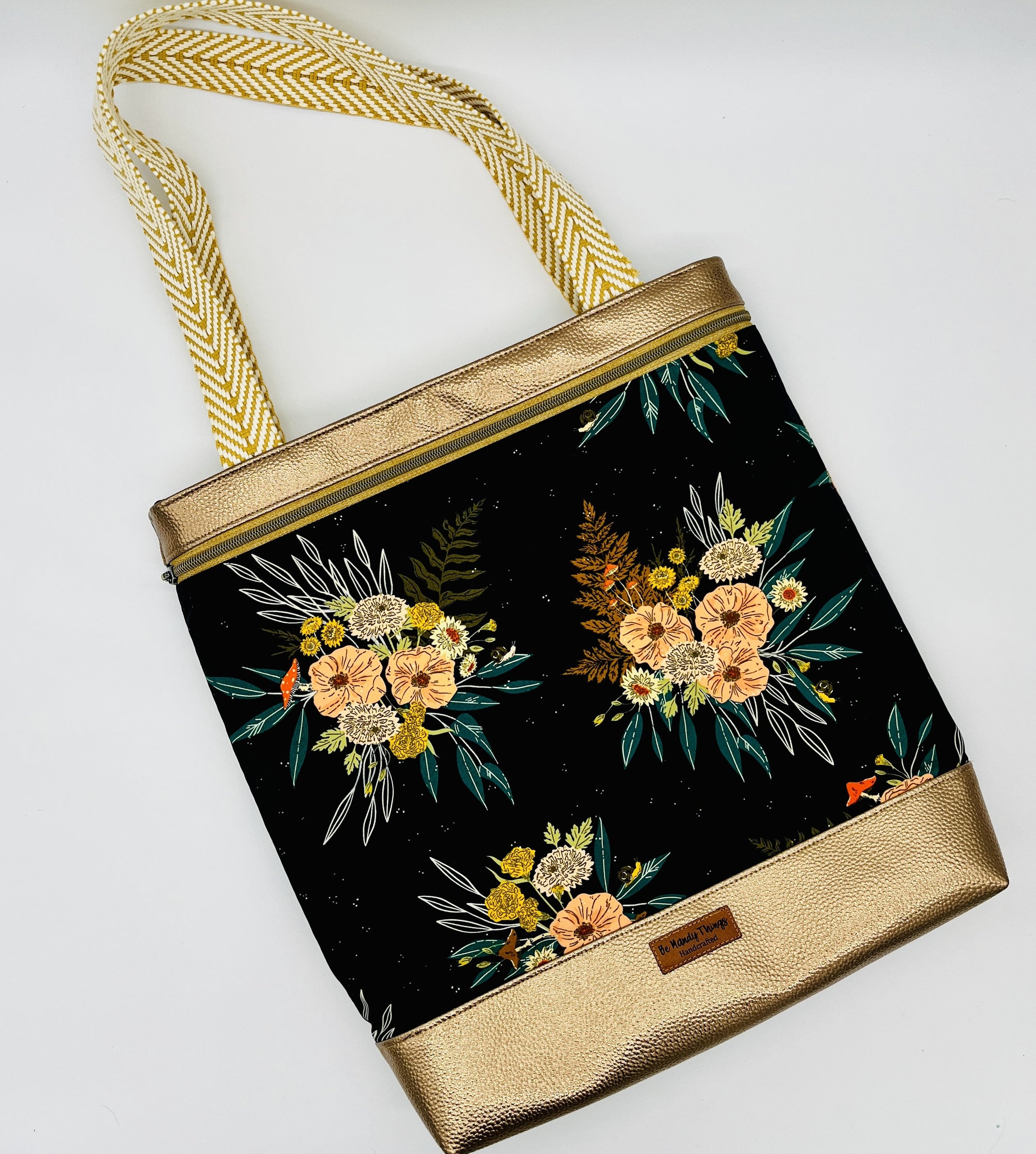 Moon Forest Floral & Vinyl Tote
