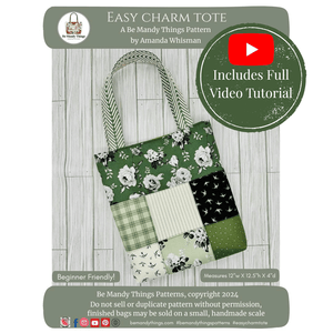 Easy Charm Tote Pattern - Beginner-Friendly PDF with Video