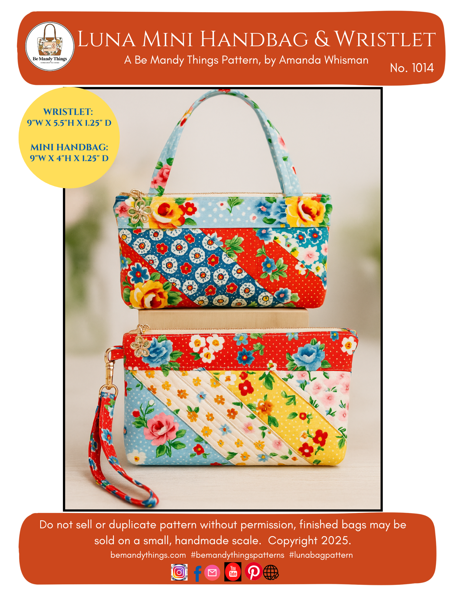 Luna Mini Handbag & Wristlet PDF Sewing Pattern