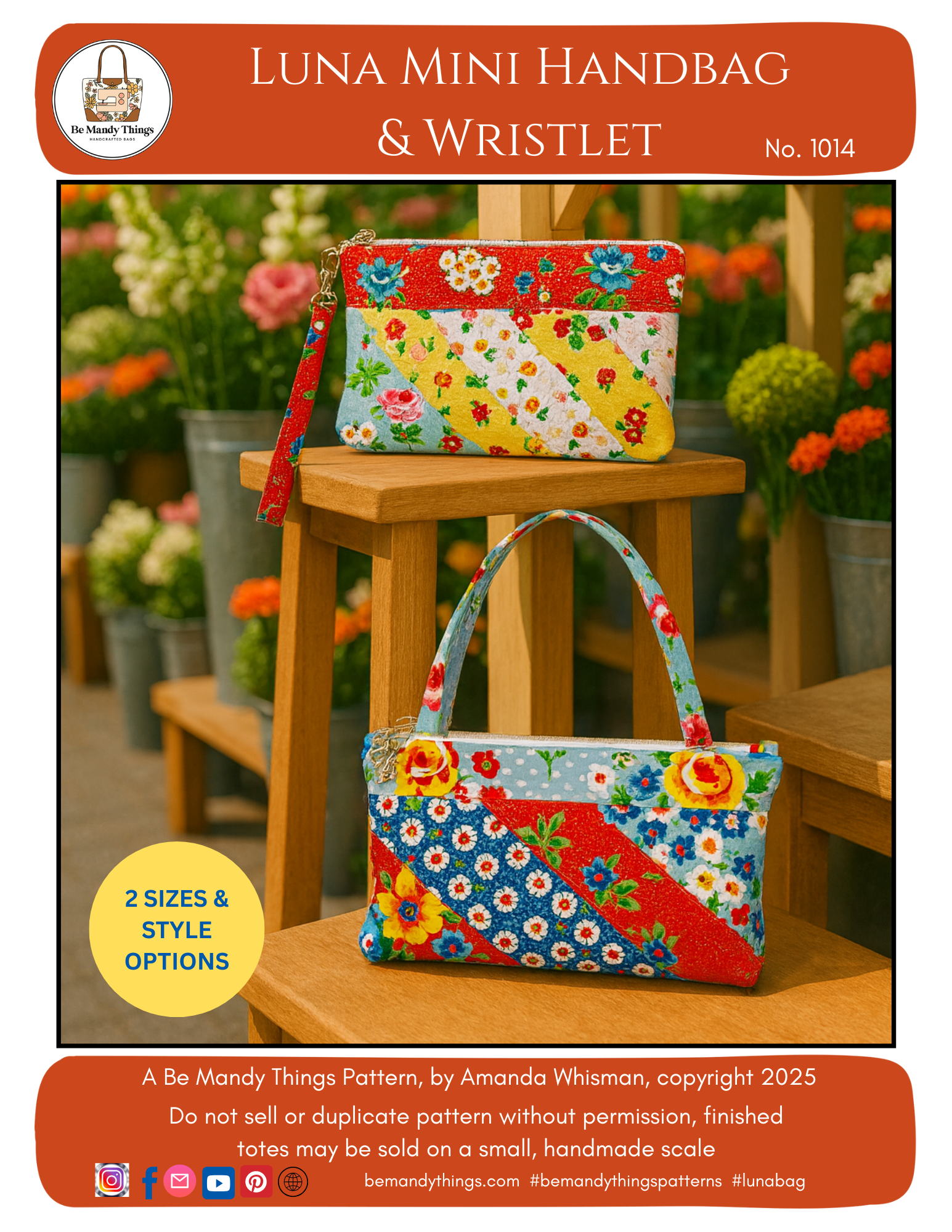 Luna Mini Handbag & Wristlet PDF Sewing Pattern