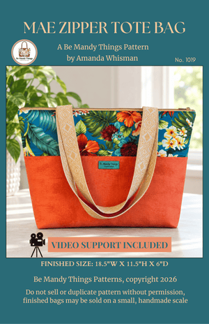 Mae Zipper Tote Bag Pattern + Video