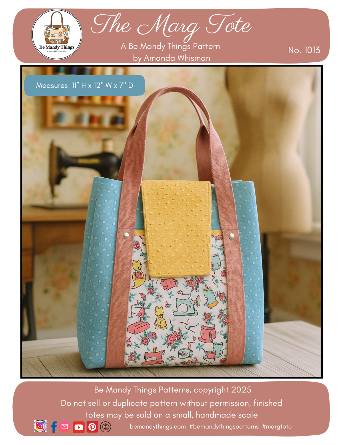 Marg Tote PDF Sewing Pattern - Be Mandy Things