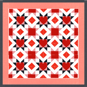 Shining Heart 3-in-1 Quilt Pattern – Block, Pillow & Table Runner PDF
