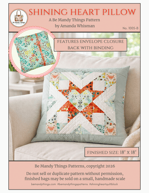 Shining Heart Quilted Pillow PDF Sewing Pattern