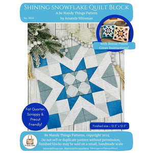 Shining Snowflake Quilt Block & Bonus Pillow Cover - PDF Version