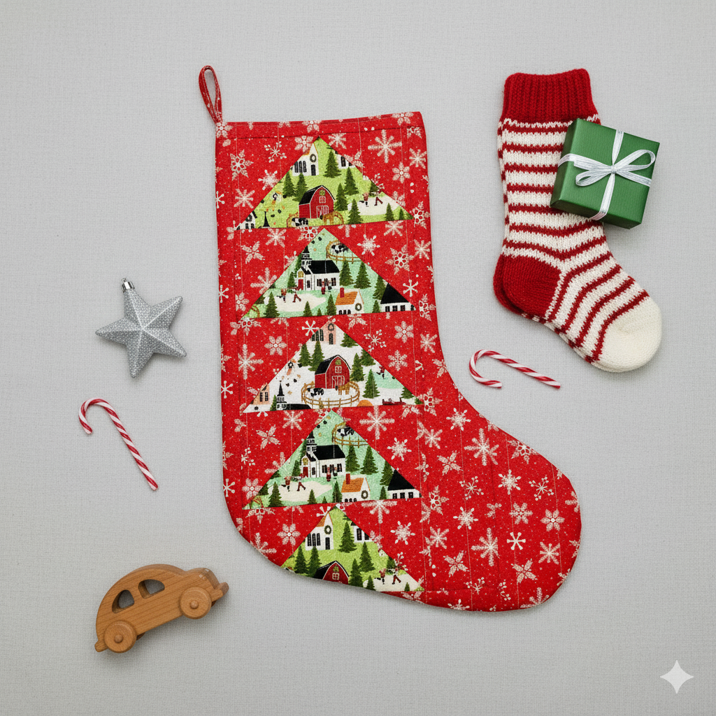 Handmade Quilted Christmas Stocking