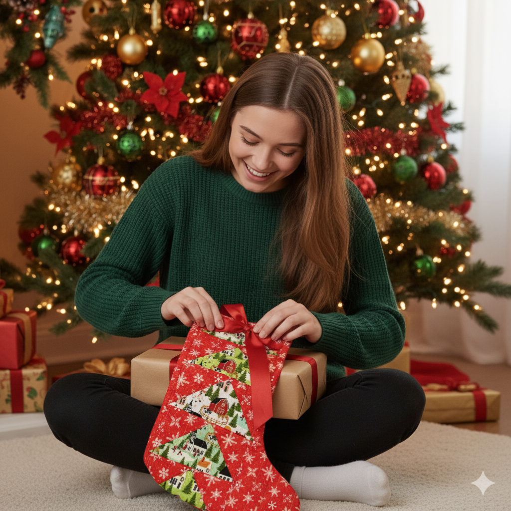 Handmade Quilted Christmas Stocking