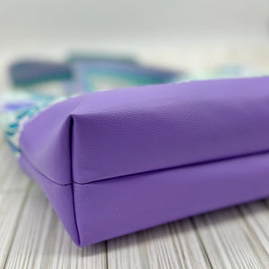 BeMandyThings Botanical Tote and Pouch Set with a Stylish Purple Base and Floral Design