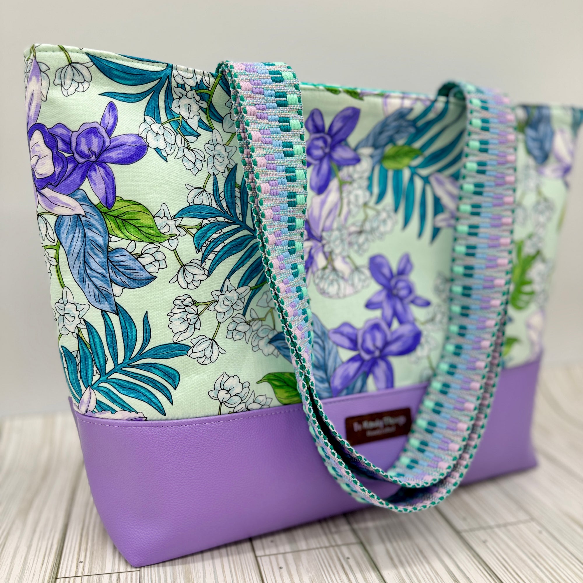BeMandyThings Botanical Tote and Pouch Set with Colorful Floral Design and Durable Handles