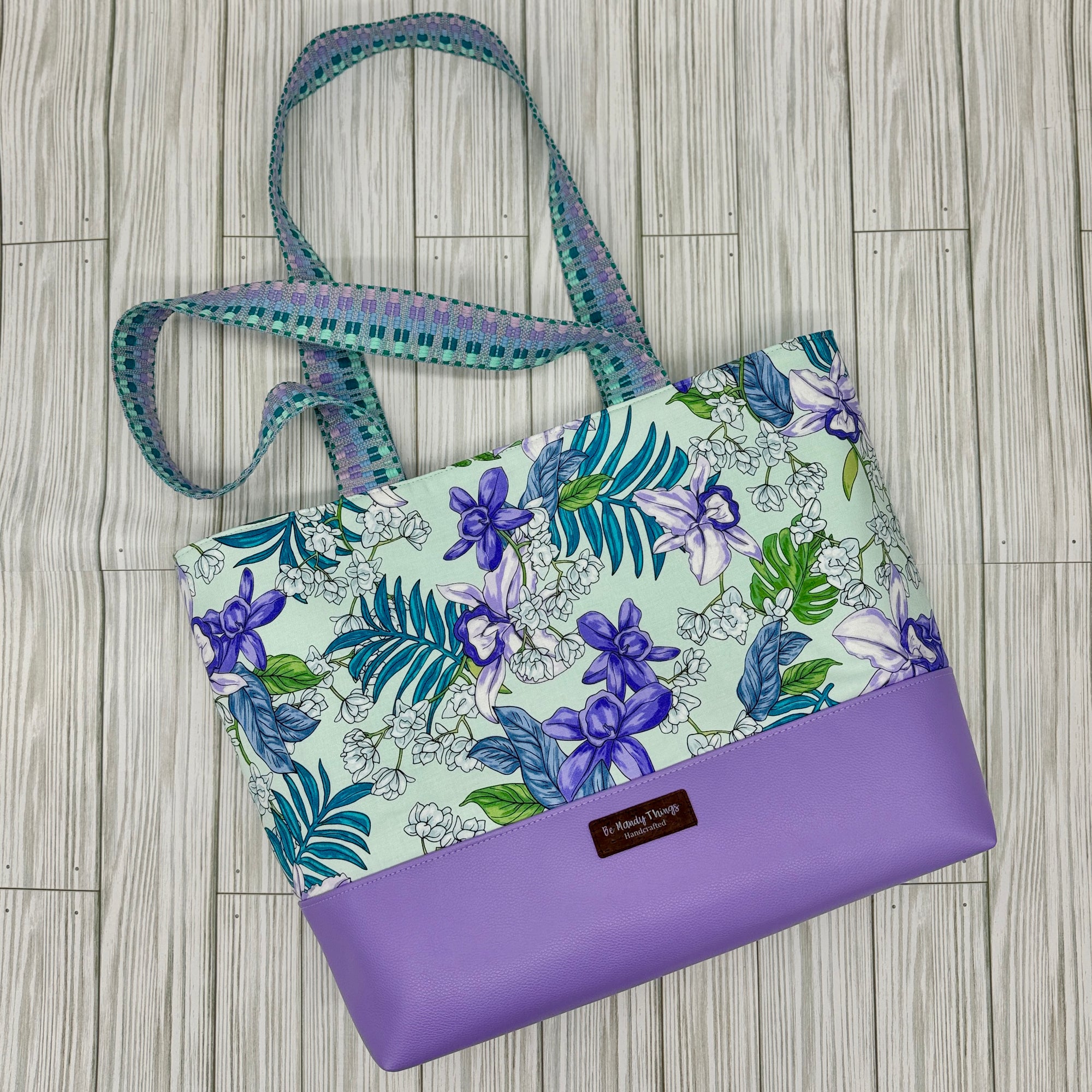 BeMandyThings Botanical Tote and Pouch Set with Floral Design and Stylish, Durable Straps