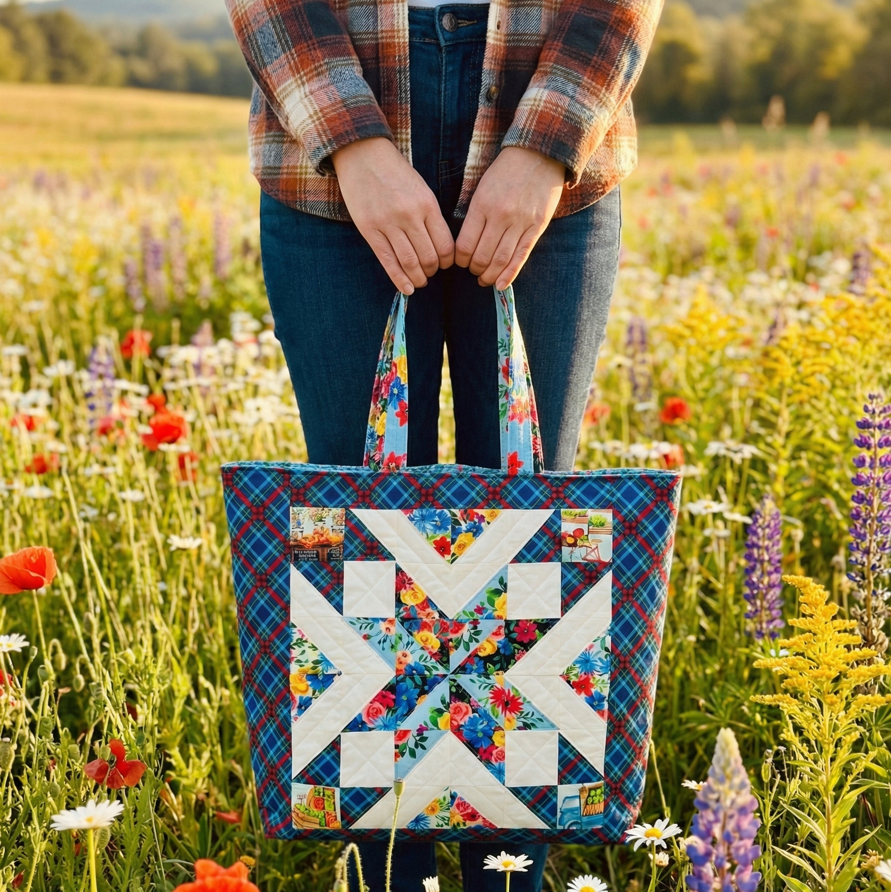 Starry Tote Bag Pattern – Quilted Tote PDF for Beginners | Be