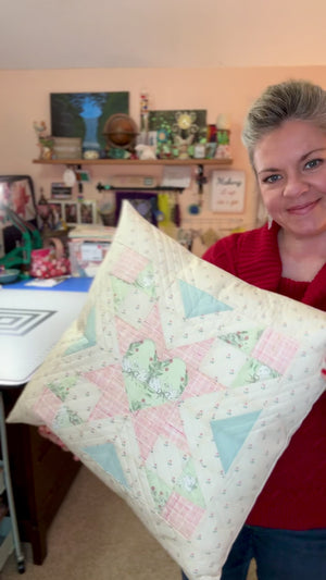 Quilted Heart Pillow Cover (Pillow not Included)
