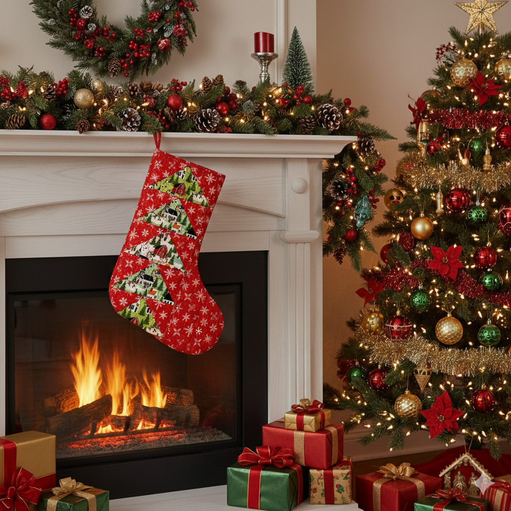 Handmade Quilted Christmas Stocking