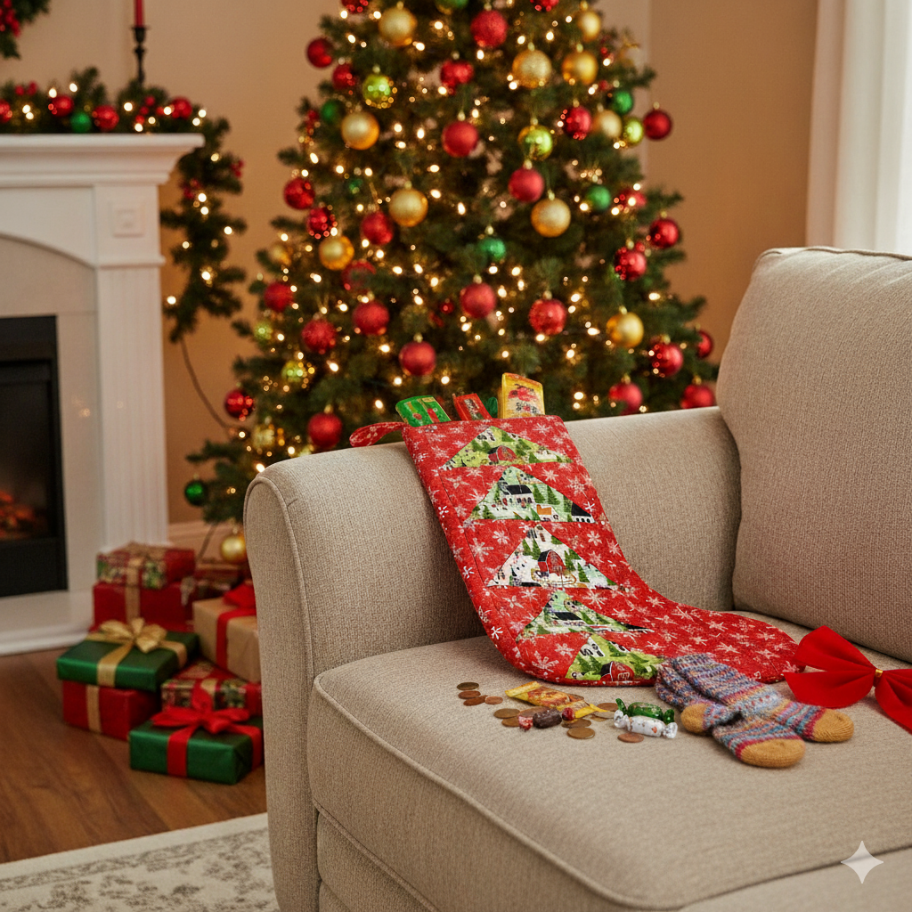 Handmade Quilted Christmas Stocking