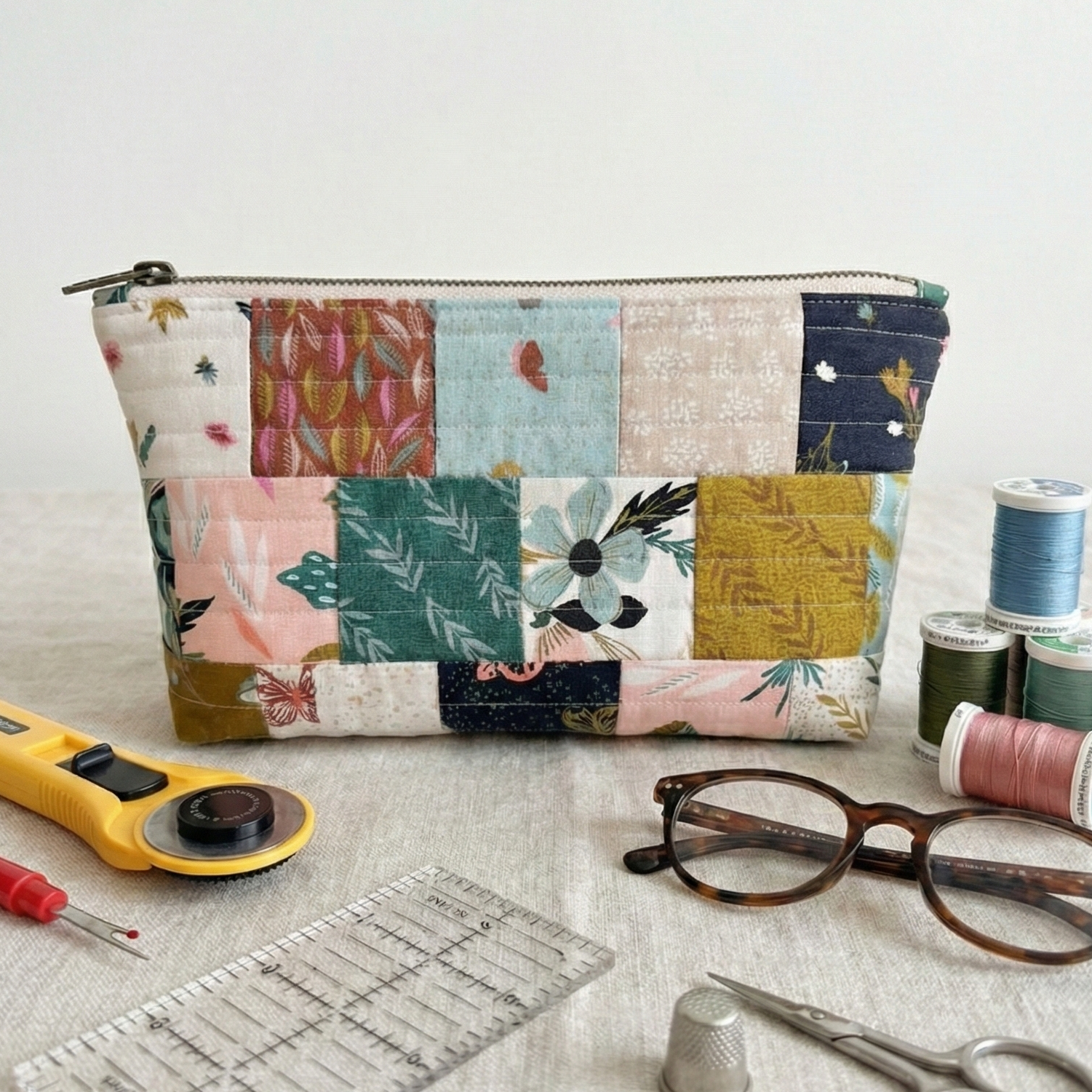 Patchwork Zipper Pouch